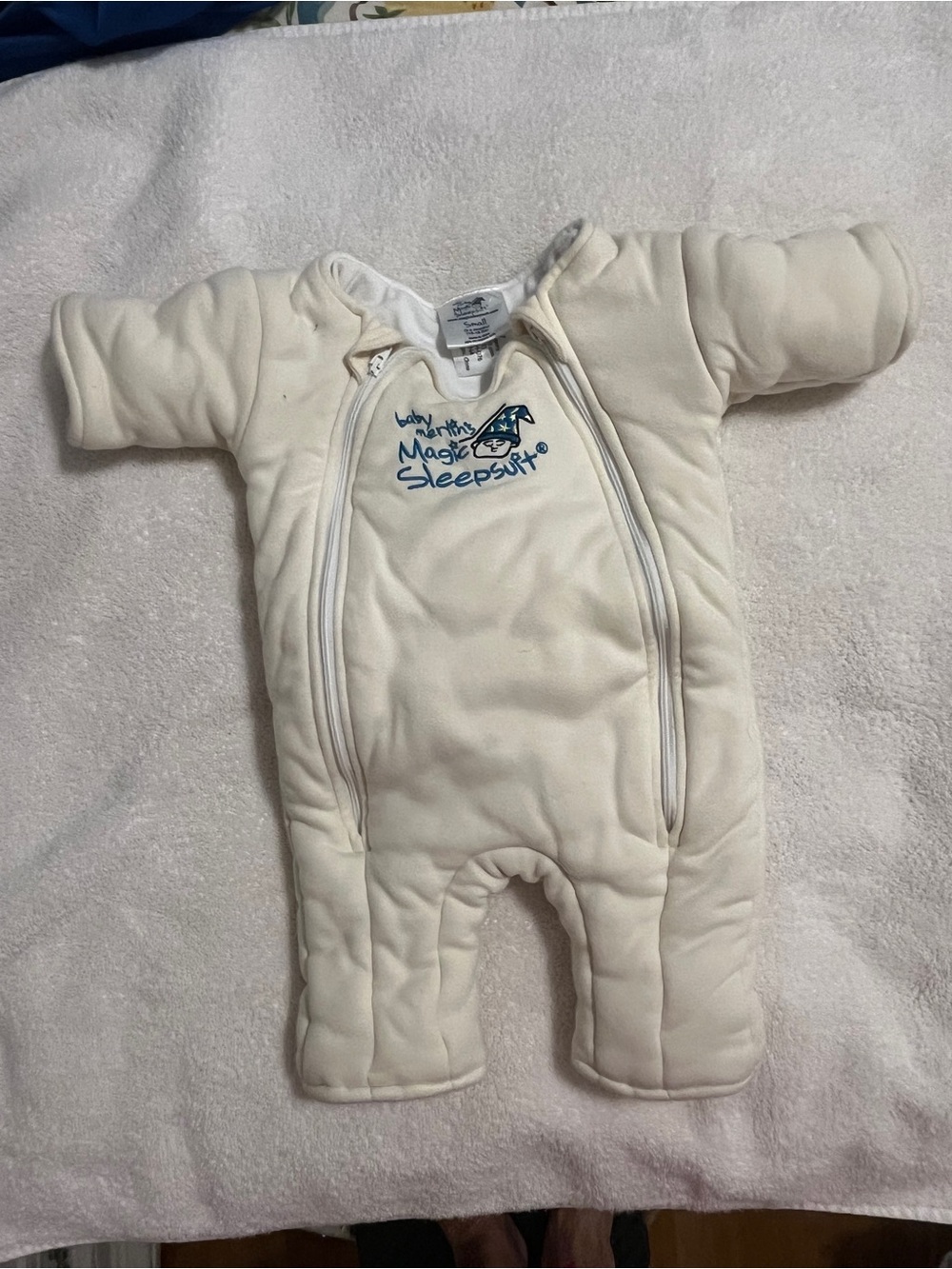 Baby Merlin’s Magic Sleepsuit light yellow Quilted Baby Sleep Sack small 3-6 mo